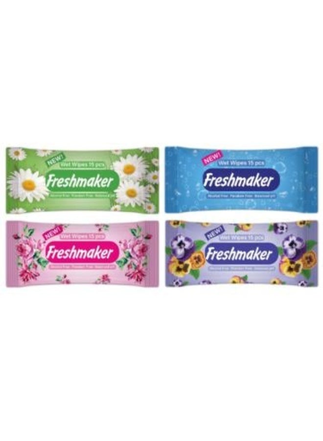 Floral Scented Wet Wipes - 15 Wipes